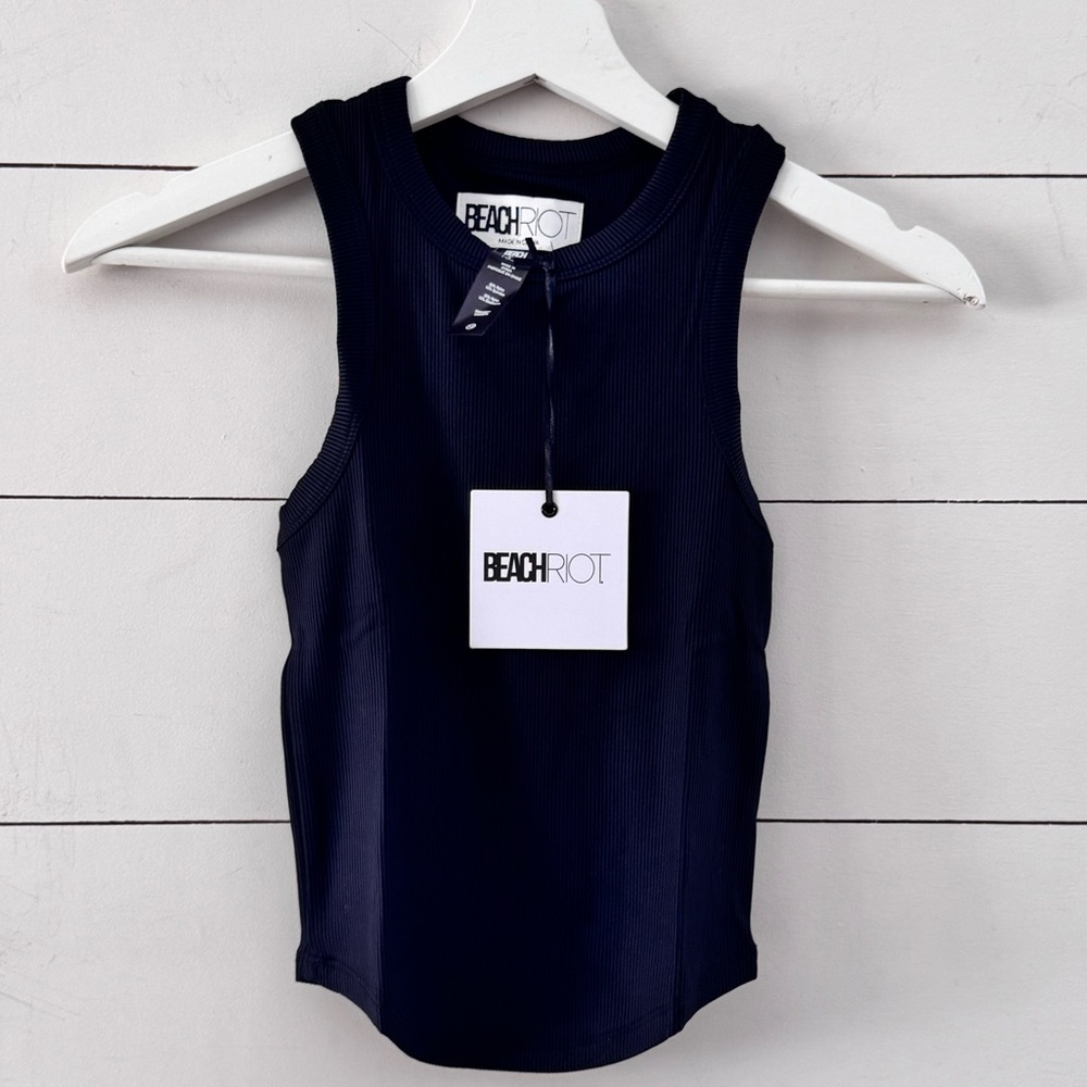 NWT Beach Riot Donna Rib Black Racerback Tank Size XS - Picture 3 of 8